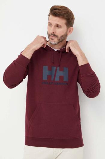 Bavlnená mikina Helly Hansen HH LOGO HOODIE pánska, tmavomodrá farba, s kapucňou, s nášivkou, 33977