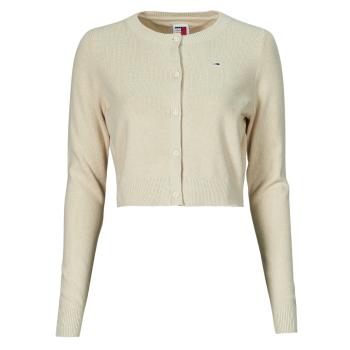 Tommy Jeans  TJW CRP ESSENTIAL CARDIGAN  Vesty bez rukávov/Cardigany Béžová