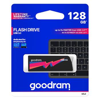 Goodram USB flash disk, USB 3.0, 128GB, UCL3, čierny, UCL3-1280K0R11, USB A, s výsuvným konektorom