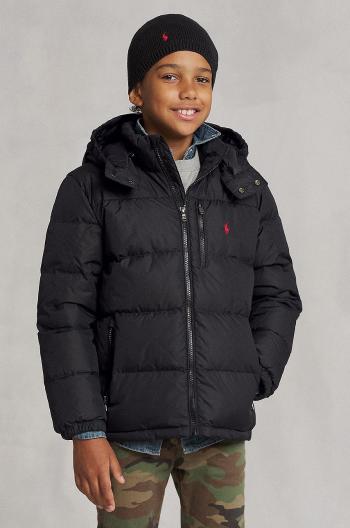 Detská páperová bunda Polo Ralph Lauren čierna farba,