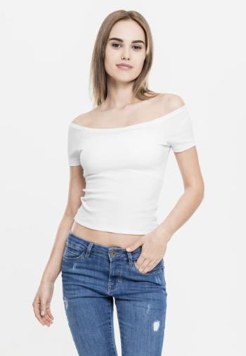 Urban Classics Ladies Off Shoulder Rib Tee white - XL