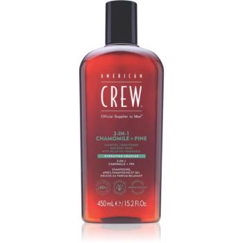 American Crew 3 in 1 Chamimile + Pine 3 v 1 šampón, kondicionér a sprchový gél pre mužov 450 ml