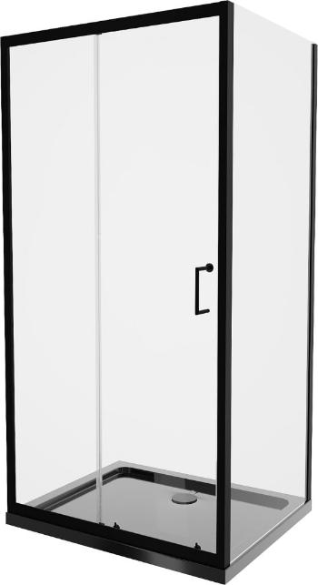 MEXEN/S - Apia Sprchovací kút 120x90 cm, transparent, čierna + vanička so sifónom 840-120-090-70-00-4070B