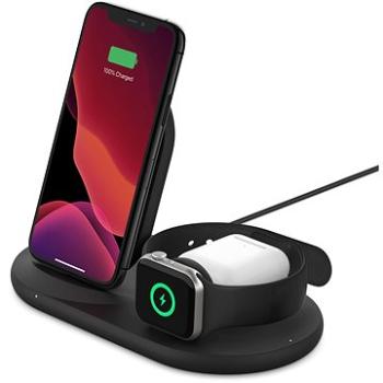 Belkin BOOST CHARGE 3 v 1 Bezdrôtové nabíjanie na iPhone/Apple Watch/AirPods, čierny (WIZ001vfBK)