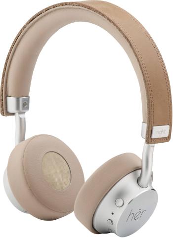 HER HF8 Bluetooth, káblové  #####On Ear Headset na ušiach regulácia hlasitosti béžová, strieborná