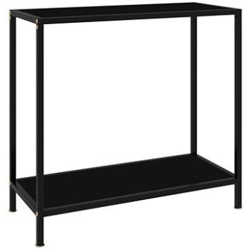Konzolový stolík čierny 80 × 35 × 75 cm tvrdené sklo (322832)