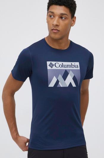 Športové tričko Columbia Zero Rules tmavomodrá farba, s potlačou