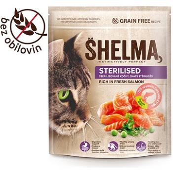 Shelma Sterile bezobilné granule s čerstvým lososom pre dospelé mačky 750 g (8595606405288)