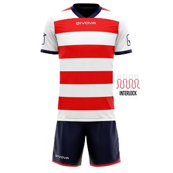 KIT RUGBY BIANCO/ROSSO Tg. L