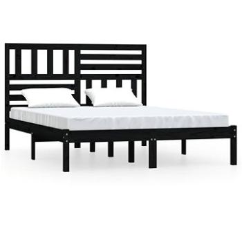Rám postele čierny masívna borovica 140 × 200 cm, 3101027