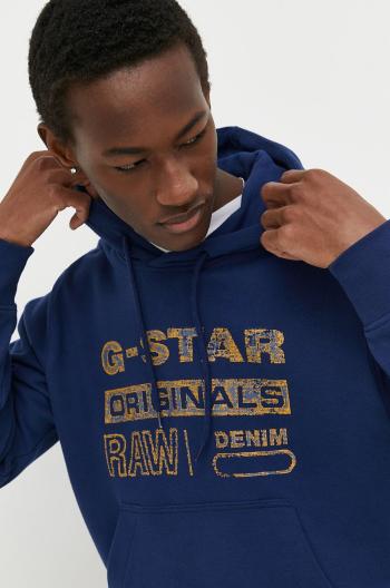 Bavlnená mikina G-Star Raw pánska, s kapucňou, s potlačou