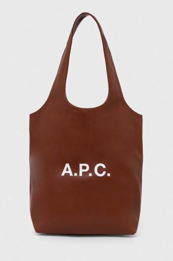 Taška A.P.C. tote ninon small hnedá farba, PUAAT.M61861