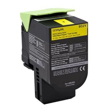 Lexmark 80C20Y0, yellow, 1000 str., return originálny toner