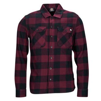 Dickies  Košele s dlhým rukávom NEW SACRAMENTO SHIRT MAROON  Čierna