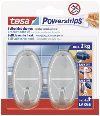 tesa POWERSTRIPS® Háčik Powerstrips® veľký oválny  chróm Množstvo: 2 ks