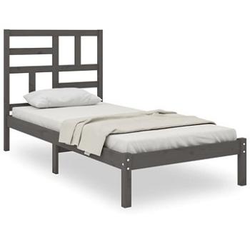 Rám postele sivý masívne drevo 90 × 190 cm Single, 3105917