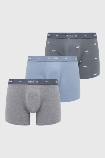 Boxerky Hollister Co. 3-pak pánske, tmavomodrá farba