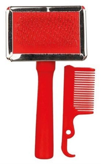 Trixie Soft brush, wooden handle/metal bristles, 6 × 13 cm