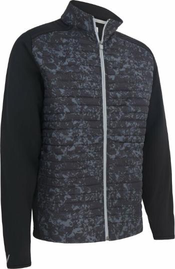 Callaway Mens Abstract Camo Printed Mixed Media Full Zip Caviar XL