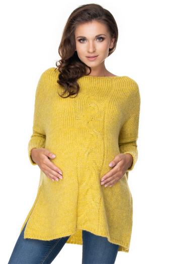 Žltý tehotenský pulóver 30075
