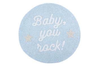 Ourbaby Baby, you rock ! 30264-0 kruh priemer 120 cm biela modrá