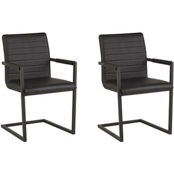 Sada 2 jedálenských stoličiek v čiernej farbe z ekokože BUFORD , 244330 (beliani_244330)