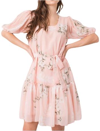 Broskyňové šaty s kvetinovým vzorom vel. 36