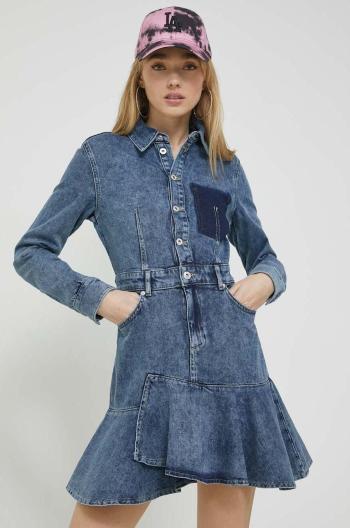 Rifľové šaty Karl Lagerfeld Jeans mini, rovný strih