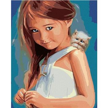 Maľovanie podľa čísel – Dievčatko s mačiatkom (HRAmal00742nad)
