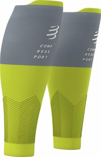 Compressport R2V2 Calf Lime/Grey T1 Bežecké návleky na lýtka