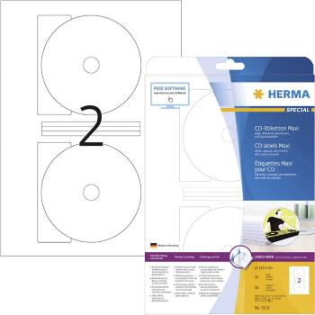 Herma sieťok na CD / DVD 5115  Ø 116 mm papier  biela 50 ks permanentné nepriehľadný, je možné potlačiť až k otvoru atra