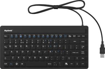 Keysonic KSK-3230IN (UK) USB klávesnica UK anglická, QWERTY čierna silikónová membrána, vodotesné (IPX7)