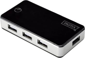 USB 2.0 hub Digitus DA-70222, 7 portů, 85 mm, čierna, strieborná