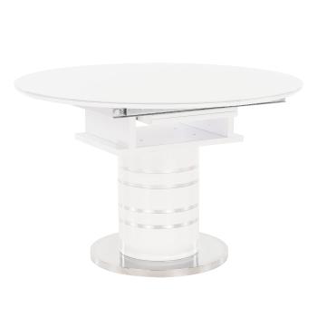 Jedálenský stôl rozkladací, biela vysoký lesk HG, ZAMON P2, poškodený tovar