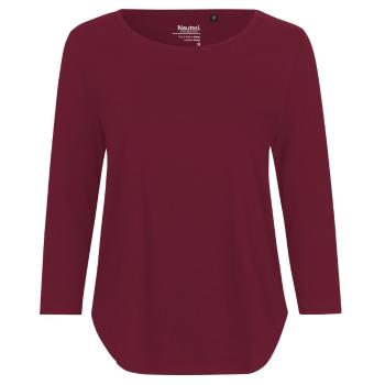 Neutral Dámske tričko s 3/4 rukávmi z organickej Fairtrade bavlny - Bordeaux | XS