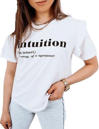 Biele tričko s nápisom a volánikmi intuition vel. L