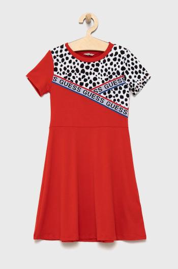 Dievčenské šaty Guess červená farba, mini, áčkový strih