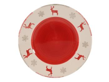HIT Vianočný keramický hlboký tanier 21cm sob