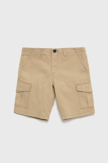Detské krátke nohavice Jack & Jones béžová farba, nastaviteľný pás
