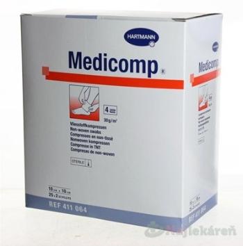 MEDICOMP kompres z netkaného textilu, sterilný (10cmx10cm) 25x2 (50ks)