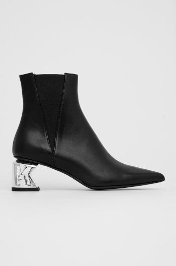 Kožené topánky Chelsea Karl Lagerfeld dámske, čierna farba, na podpätku