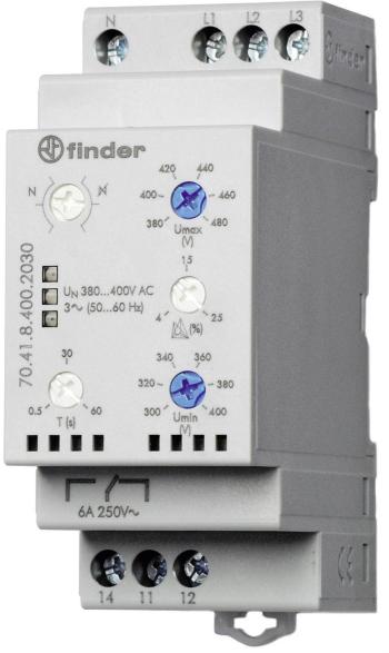 kontrolné relé 380 - 415 V/AC 1 prepínací Finder 70.41.8.400.2030  1 ks
