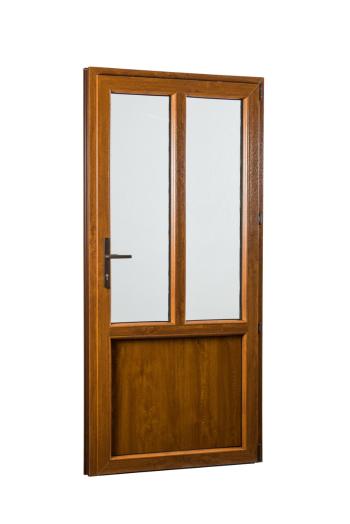 SKLADOVE-OKNA.sk - Vedľajšie vchodové dvere PREMIUM, pravé - 980 x 2080 mm, barva biela/zlatý dub