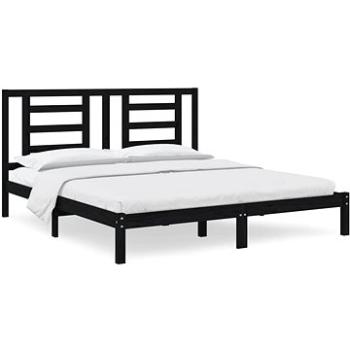 Rám postele čierny masívne drevo 180 × 200 cm Super King, 3104367