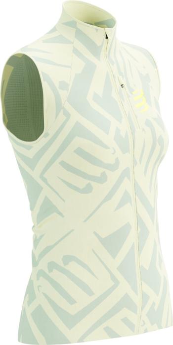 Compressport Hurricane Windproof Vest W Sugar Swizzle/Ice Flow/Safety Yellow XS Bežecká bunda