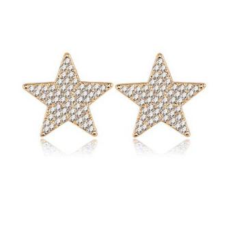 Náušnice Gold Star B0020 Zirconia Luxury