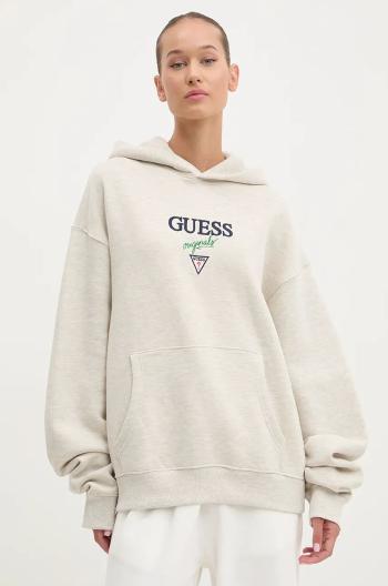 Mikina Guess Originals šedá farba, s kapucňou, melanžová, M4BQ30 K9V31