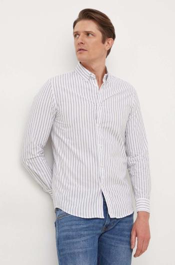 Bavlnená košeľa Pepe Jeans PETER pánska, biela farba, regular, s golierom button-down, PM308269