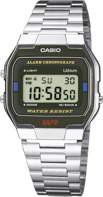 Casio chronografické náramkové hodinky A163WA-1QES (d x š x v) 36.8 x 33 x 9.1 mm strieborná Materiál puzdra=nerezová oc