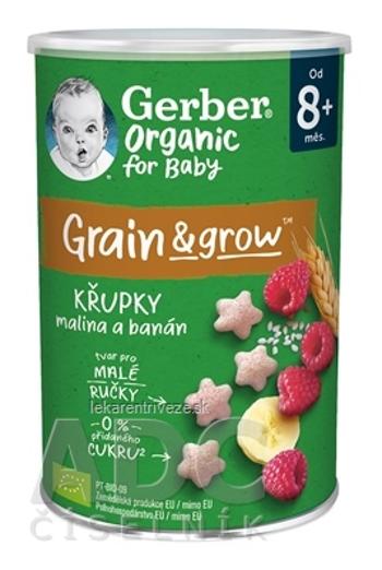 Gerber Organic CHRUMKY Ryžovo-pšeničné s malinami a banánom (od ukonč. 8. mesiaca) 1x35 g